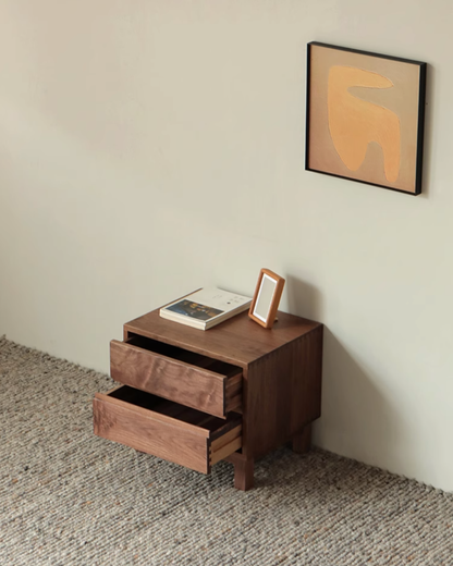 SIMPLY 2-Drawer Bedside Cabinet 02 實木床頭櫃
