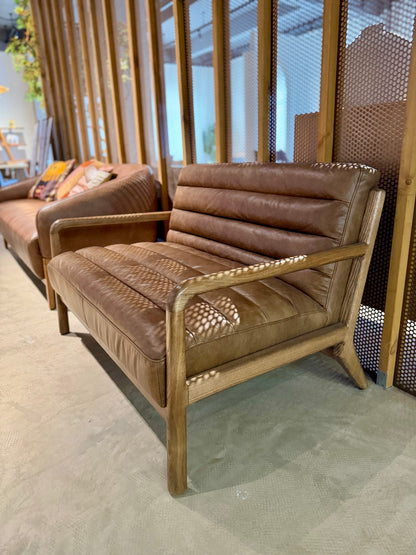 ATELIER Channel Tufted Leather Sofa 實木真皮梳化