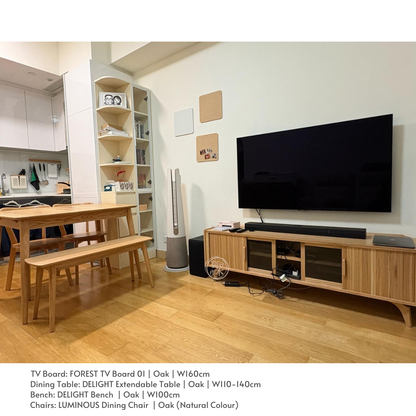 FOREST TV Board 01 實木捲簾玻璃趟門電視櫃（可訂造）