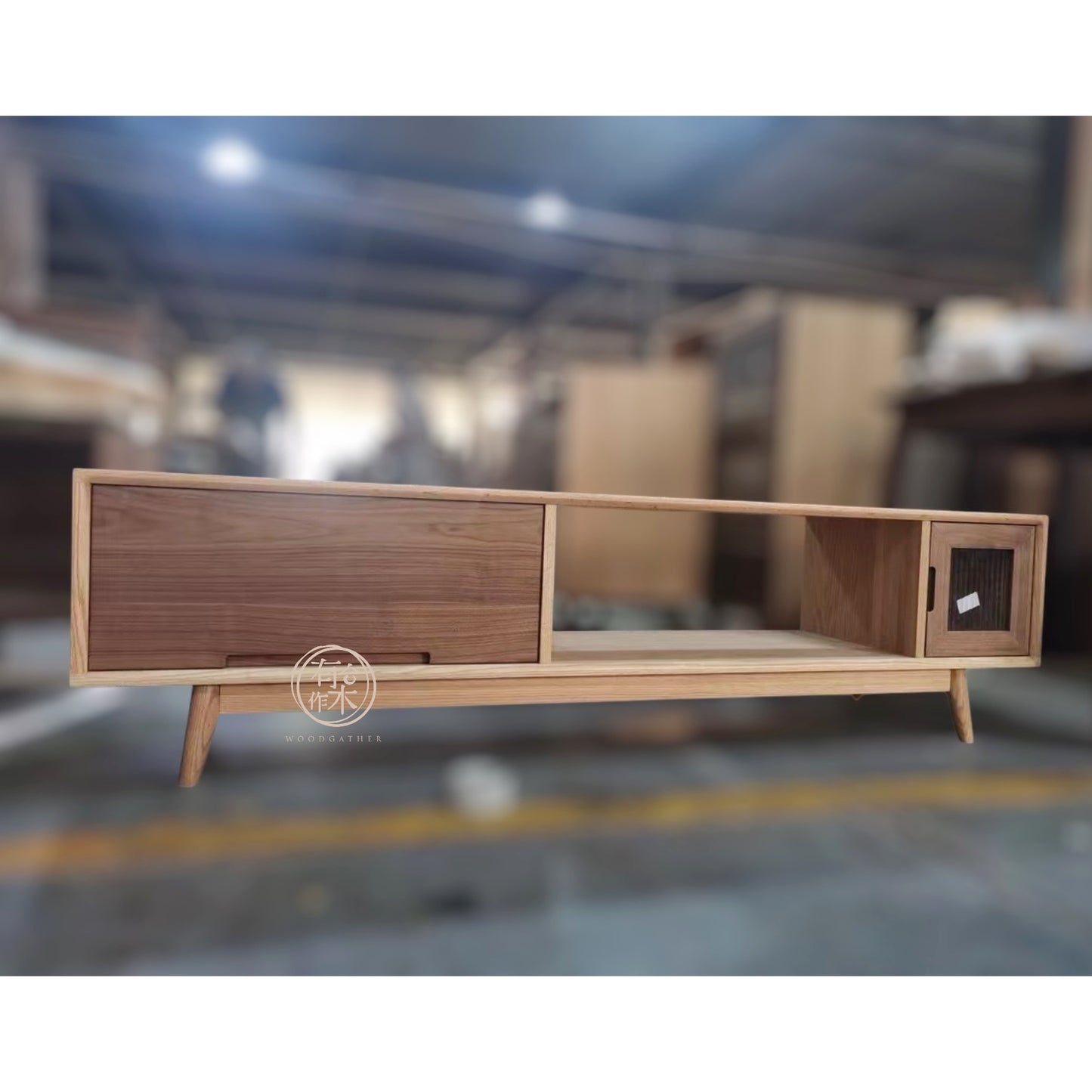 [訂造案例] 實木拼木電視櫃