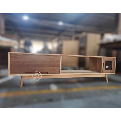 [訂造案例] 實木拼木電視櫃