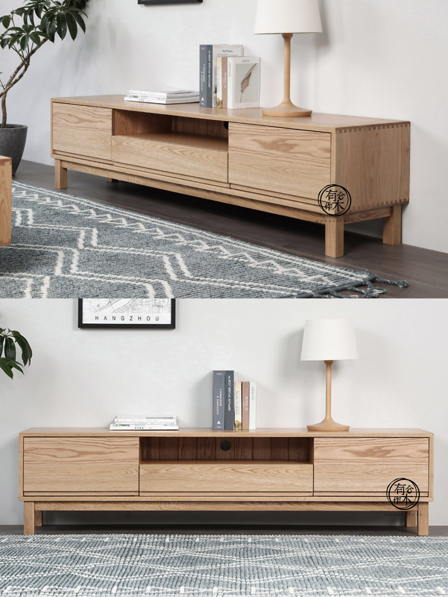 SIMPLY 3-Drawer TV Board solid wood TV cabinet 
