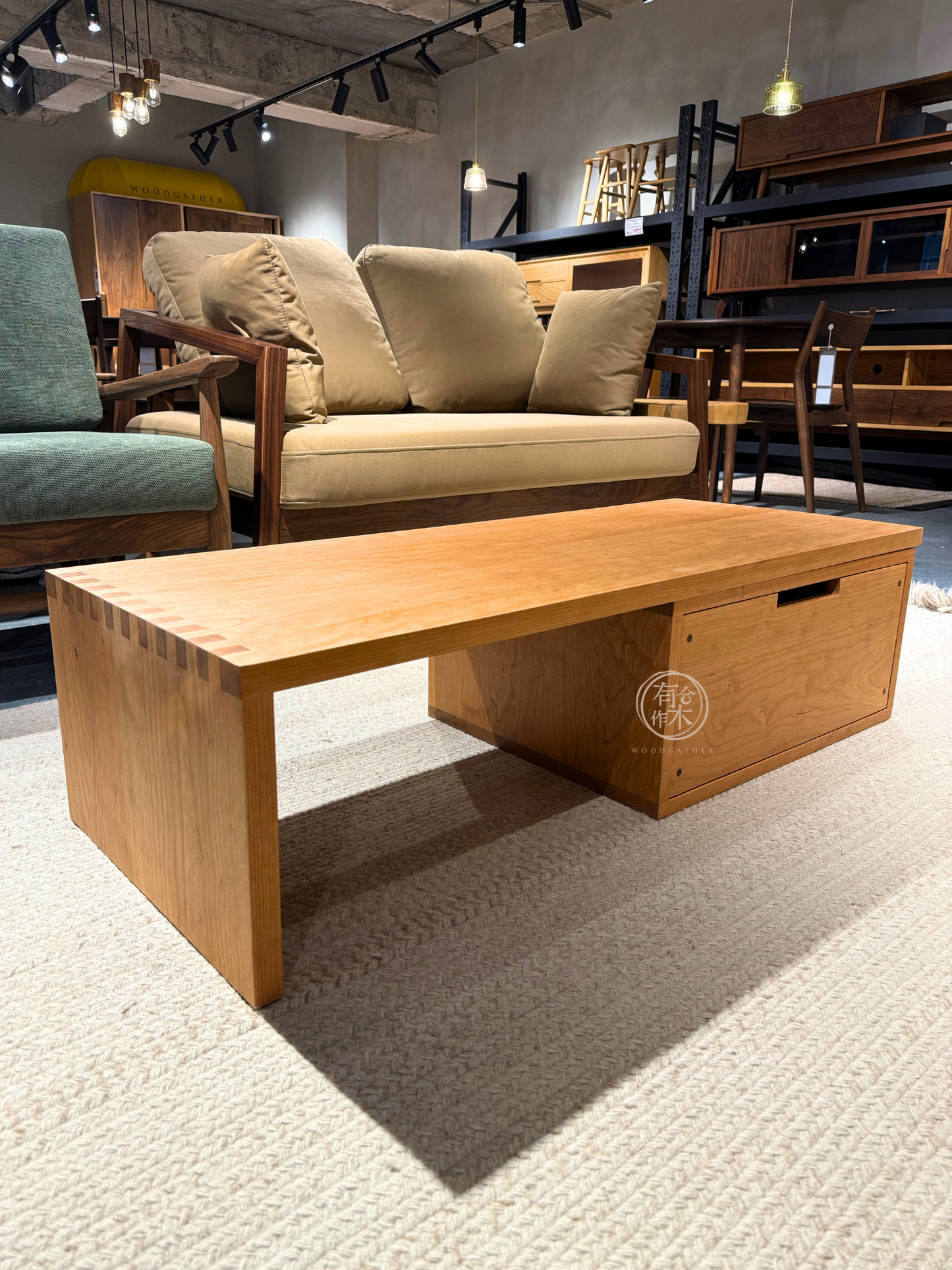 SIMPLY Myos Coffee Table with Drawer 實木L形茶几