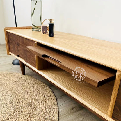 SIMPLY 2-drawer TV Board with lift-up Door 實木電視櫃（可訂造）