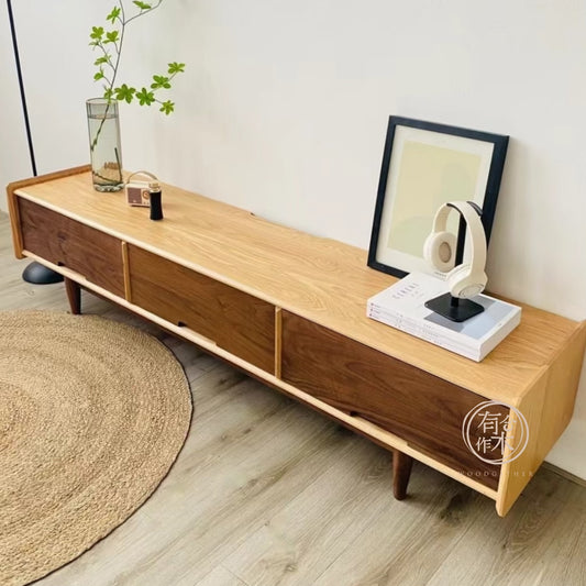 SIMPLY 2-drawer TV Board with lift-up Door 實木電視櫃（可訂造）