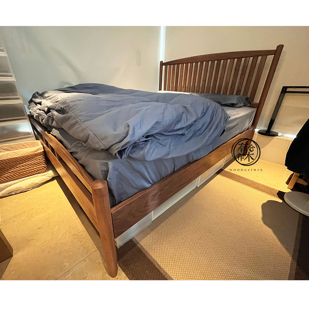 DELIGHT Bed Frame 01 實木油壓床架（溫莎床頭板款式）｜可訂造非油壓