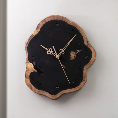 Appreciating wood | Ebony log silent wall clock