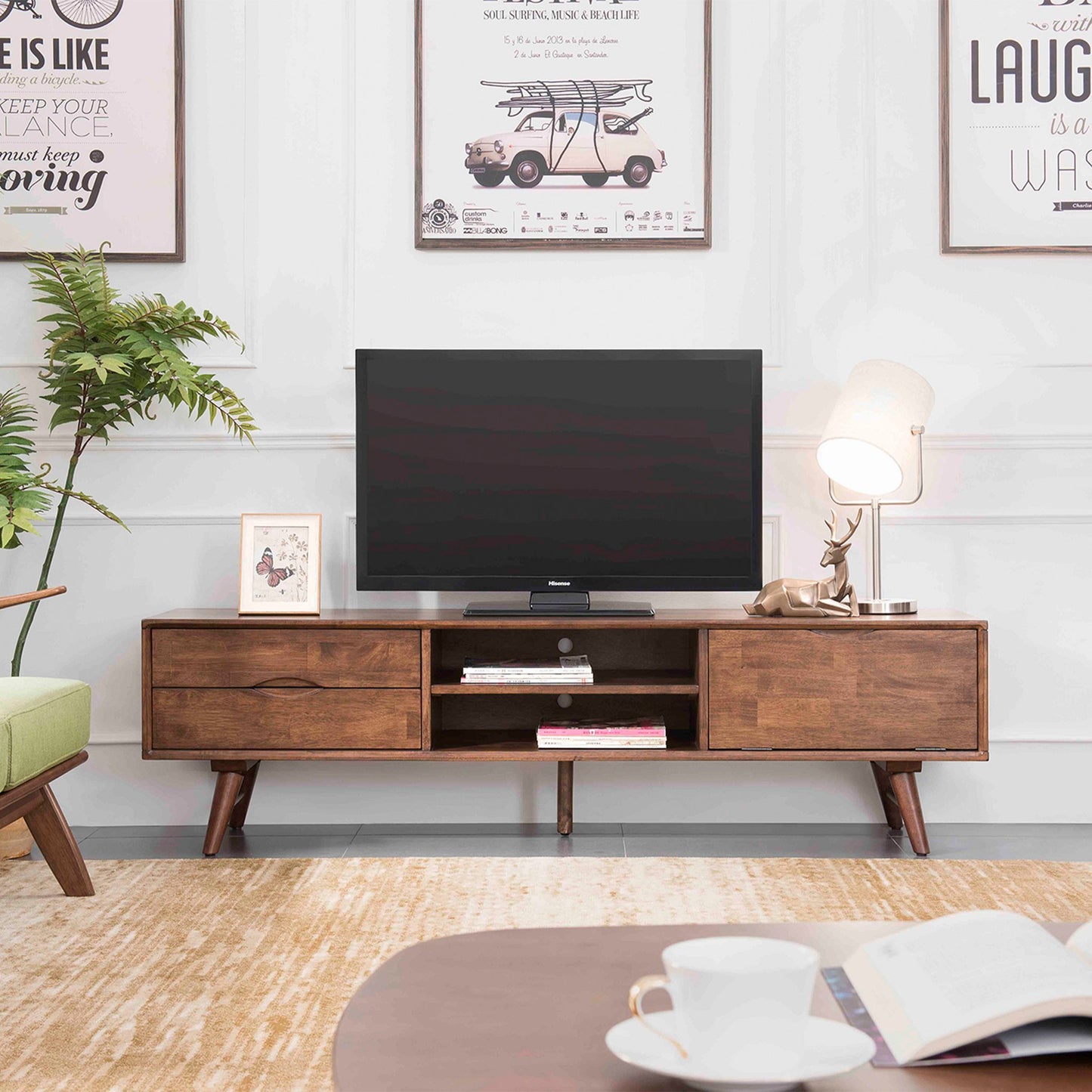 VARIETY 2-Drawer with Lift-up Door TV Board 