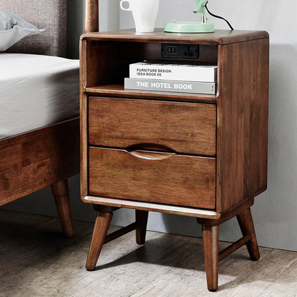 VARIETY Side Cabinet 2-Drawer (with socket) 實木床頭櫃(帶插頭款式)