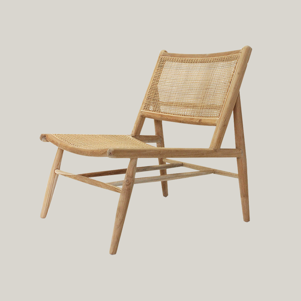VINE Teak Relax Deckchair 印尼柚木藤織休閑椅